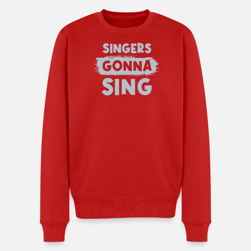 Singers gonna sing - Männer Premium Bio Pullover - Rot