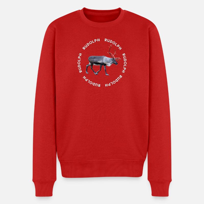 Rudolph - Männer Premium Bio Pullover - Rot