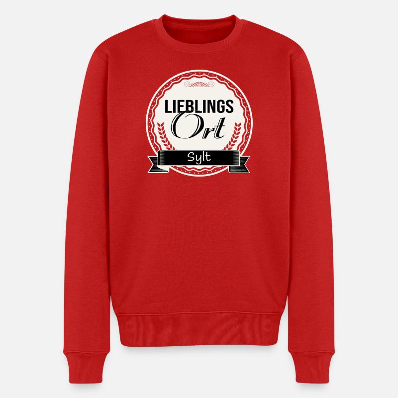 Lieblingsort Sylt - Männer Premium Bio Pullover - Rot