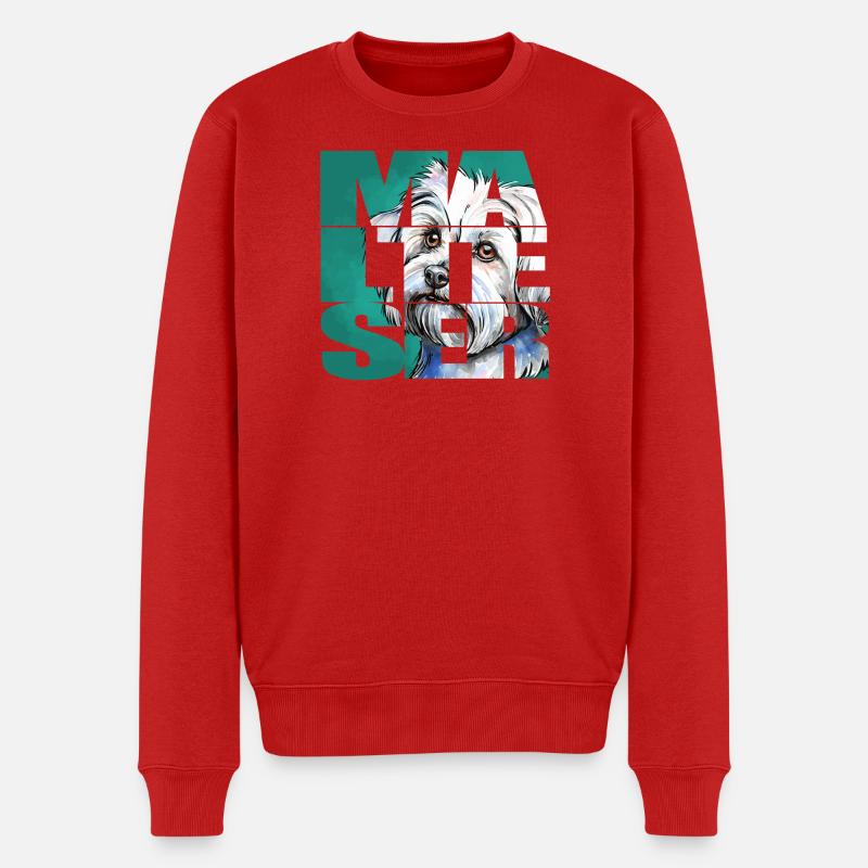 Malteser Portrait - Männer Premium Bio Pullover - Rot