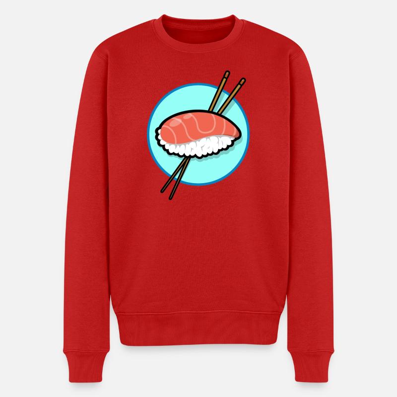 Lachs Sushi - Männer Premium Bio Pullover - Rot