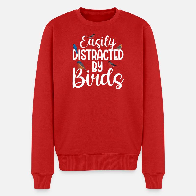 Facilement distrait par les oiseaux - Pull Premium bio Homme - rouge