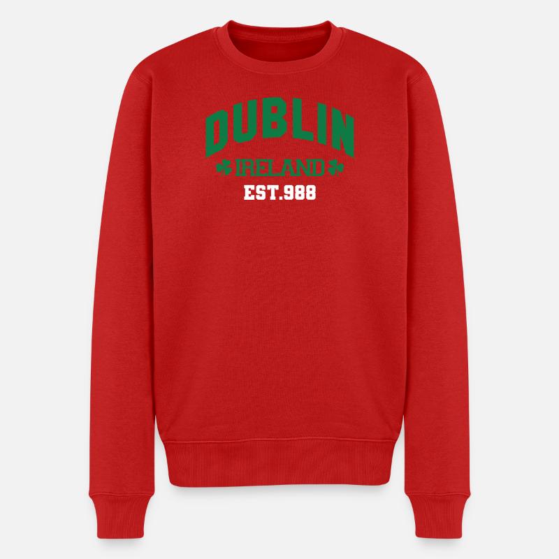 Dublin - Irland - Männer Premium Bio Pullover - Rot