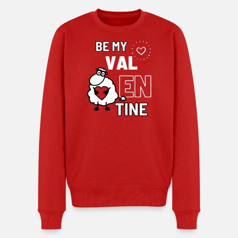Valentin-Schaf - Männer Premium Bio Pullover - Rot