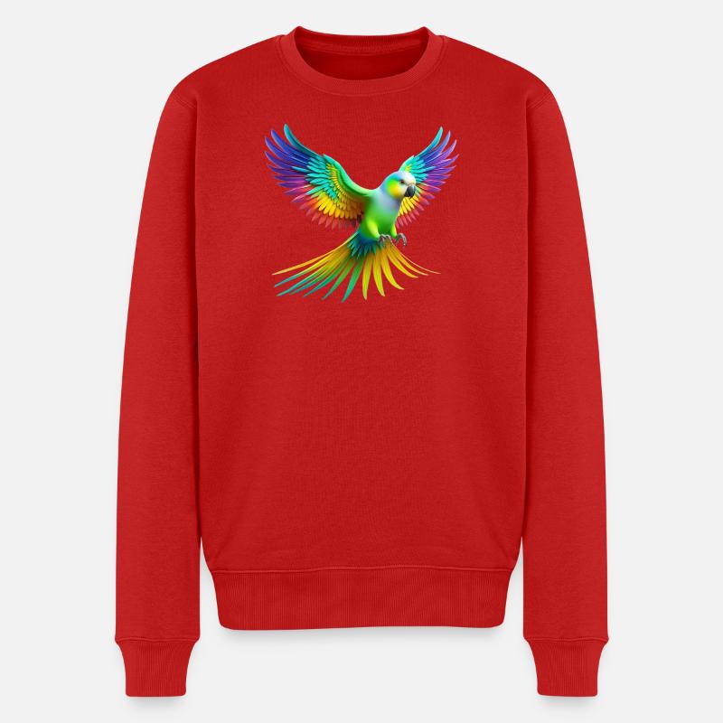 Regenbogensittich (02) - Männer Premium Bio Pullover - Rot