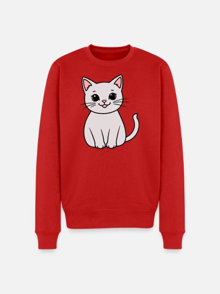 gray kitten - Men's Premium Organic Jumper - red