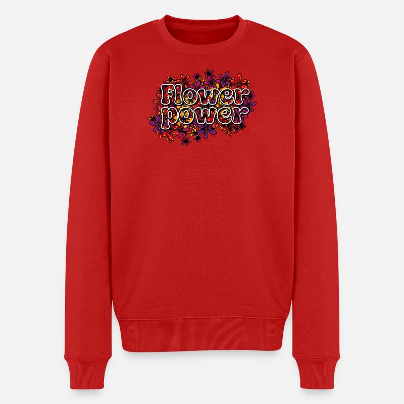 Flower Power - Männer Premium Bio Pullover - Rot