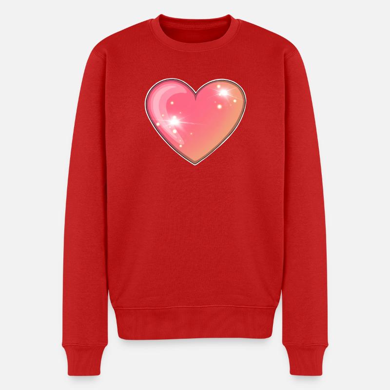 Illustration de coeur rose scintillant - Pull Premium bio Homme - rouge