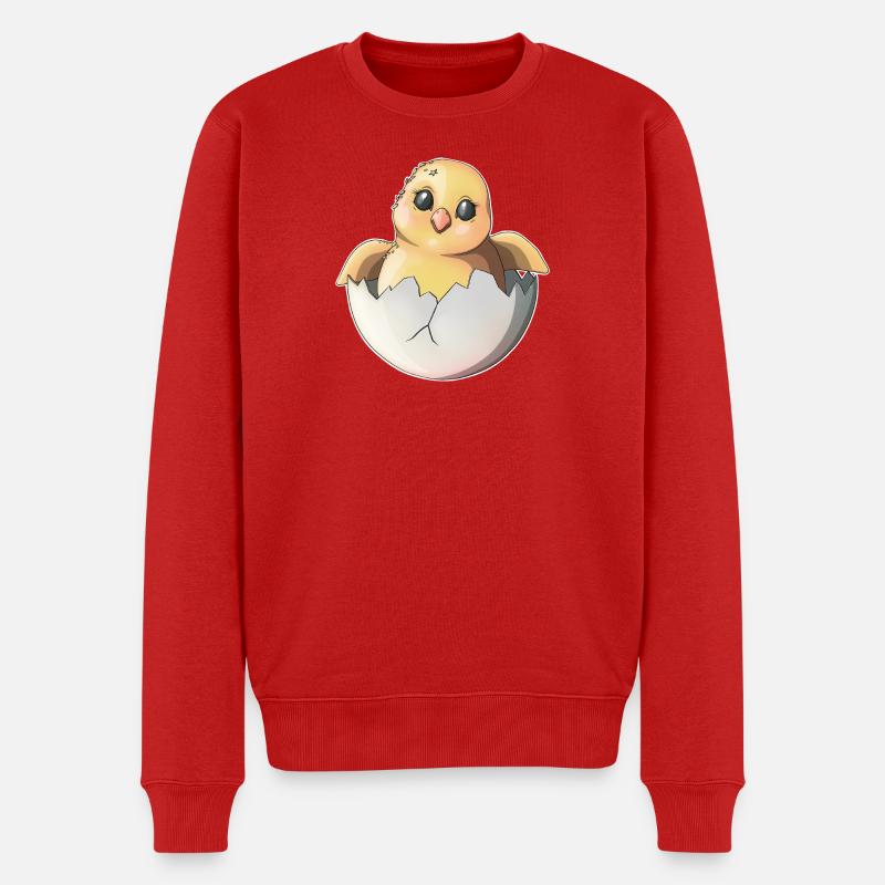 Mignon nouveau-né et illustration d’œuf - Pull Premium bio Homme - rouge