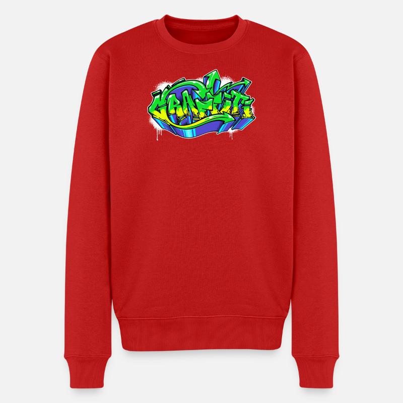 Kunst Strassenkunst Wildstyle Graffiti Zeichnen - Männer Premium Bio Pullover - Rot