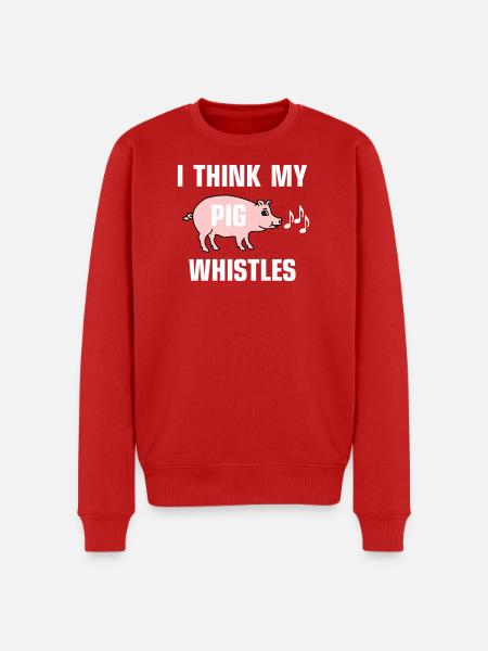 I think my pig whistles - Men's Premium Organic Jumper - red