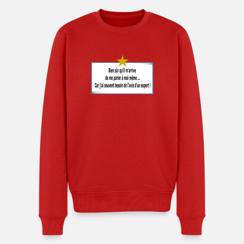 Ich rede mit mir selbst - Männer Premium Bio Pullover - Rot