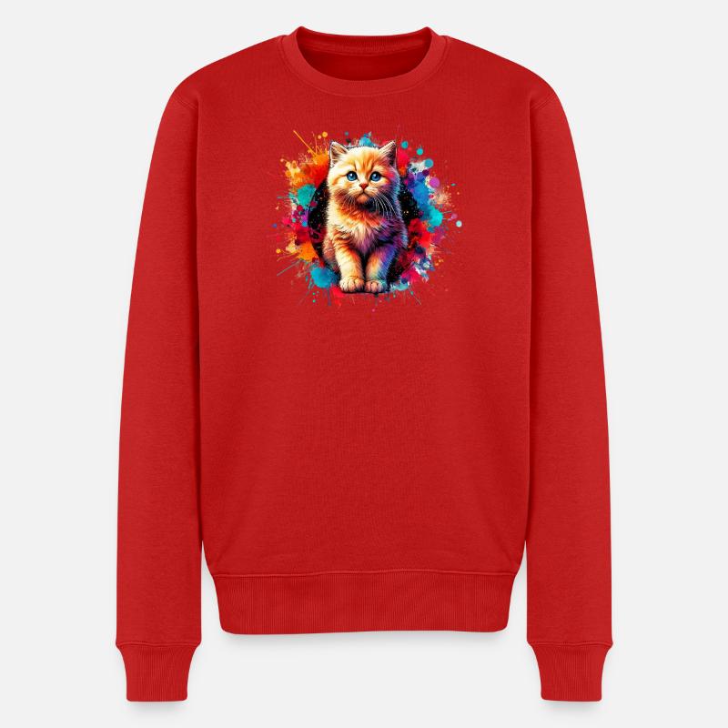 Chat - Pull Premium bio Homme - rouge