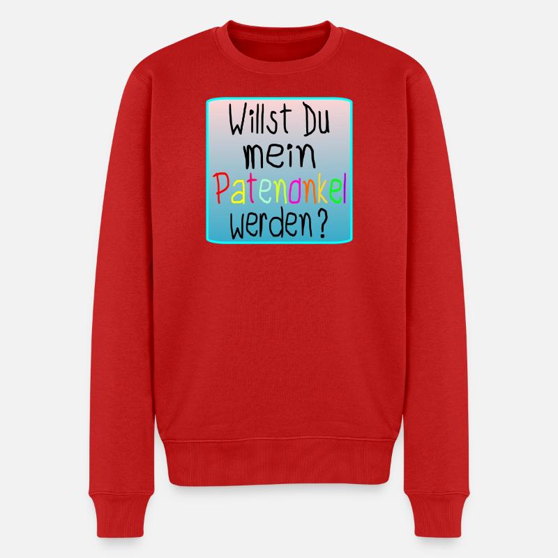 TAUFE - PATENONKEL WERDEN - Männer Premium Bio Pullover - Rot