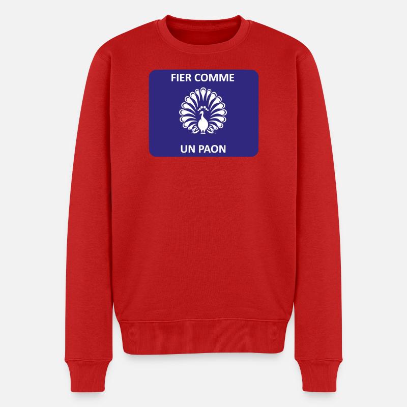 Stolz wie ein Pfau - Männer Premium Bio Pullover - Rot