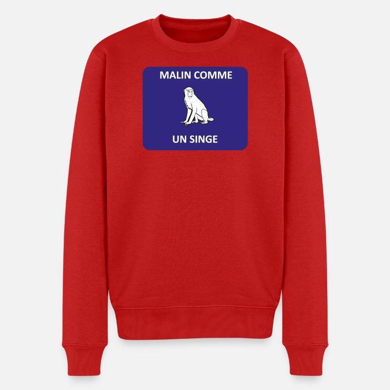 Clever wie ein Affe - Männer Premium Bio Pullover - Rot