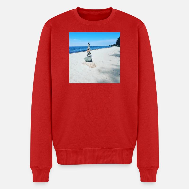 JensJensen - Männer Premium Bio Pullover - Rot