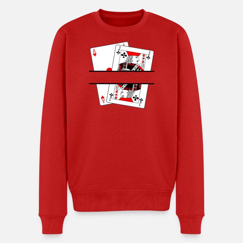 Blackjack-Banner - Männer Premium Bio Pullover - Rot