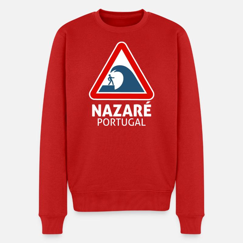 Nazaré (dunkel) - Männer Premium Bio Pullover - Rot