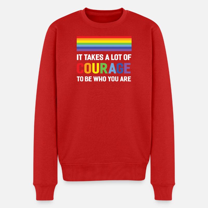 LGBTQ Pride Month – Es braucht viel Mut - Männer Premium Bio Pullover - Rot