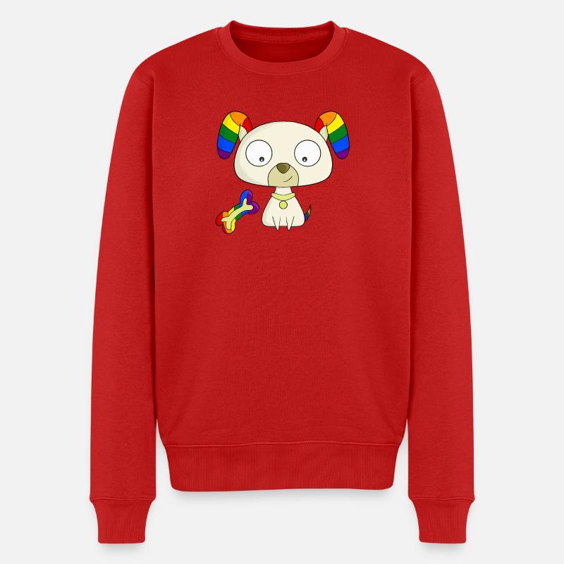 Chiot arc-en-ciel - Pull Premium bio Homme - rouge