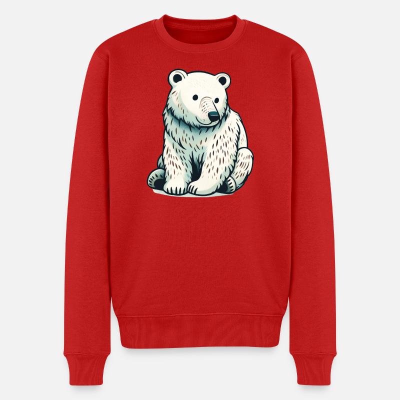 Eisbär - Männer Premium Bio Pullover - Rot
