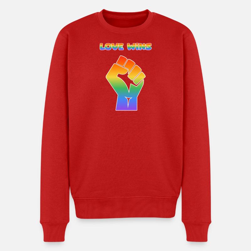 Regenbogenfaust – Liebe gewinnt - Männer Premium Bio Pullover - Rot
