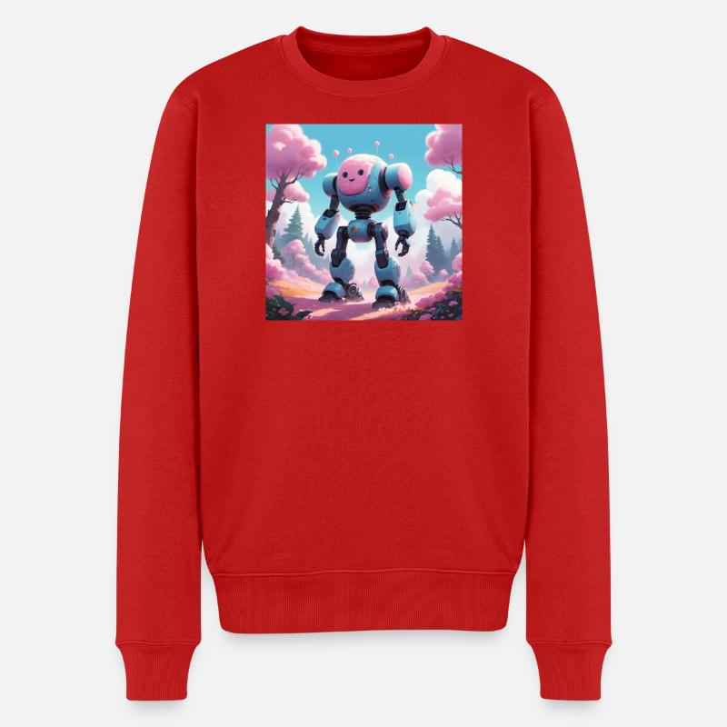 Robot - Männer Premium Bio Pullover - Rot