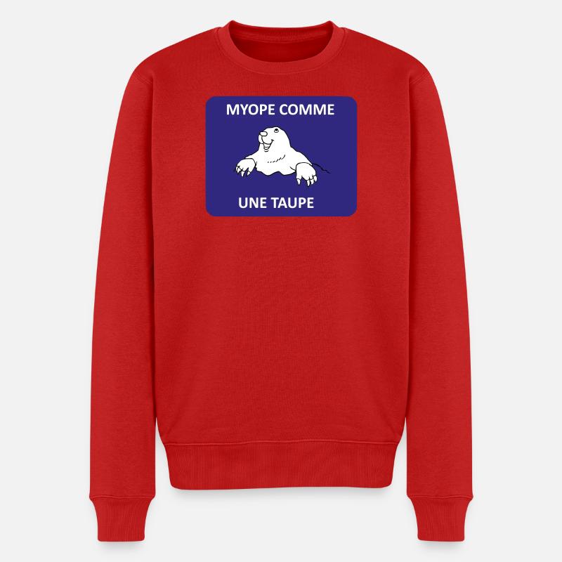 Myope comme une taupe - Pull Premium bio Homme - rouge