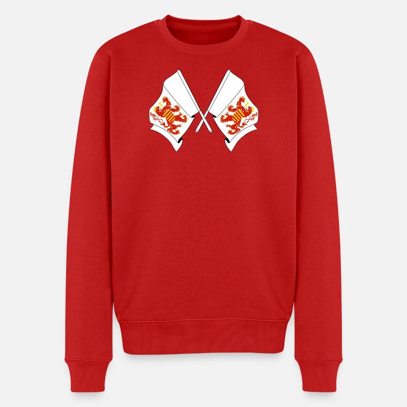 Deux drapeaux Limbourg Belgique - Pull Premium bio Homme - rouge