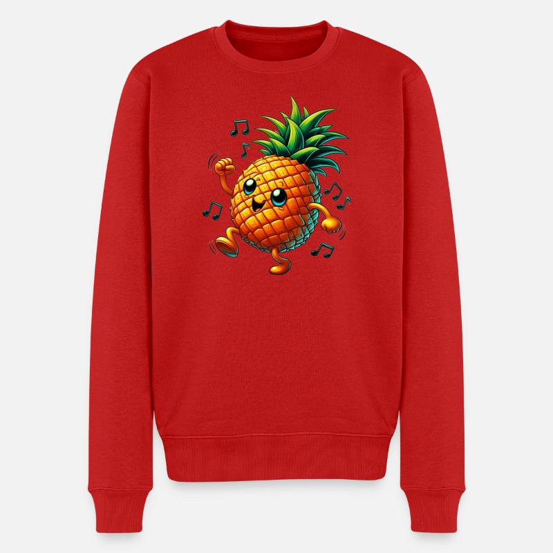 Ananas-Tänze-Musik - Männer Premium Bio Pullover - Rot