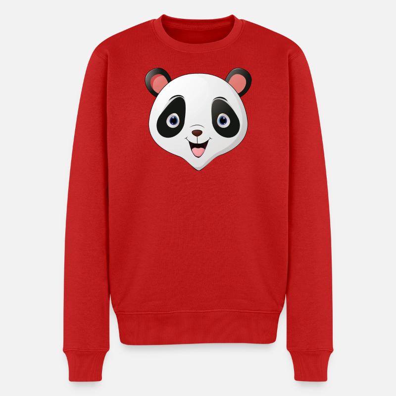 Visage de panda - Pull Premium bio Homme - rouge