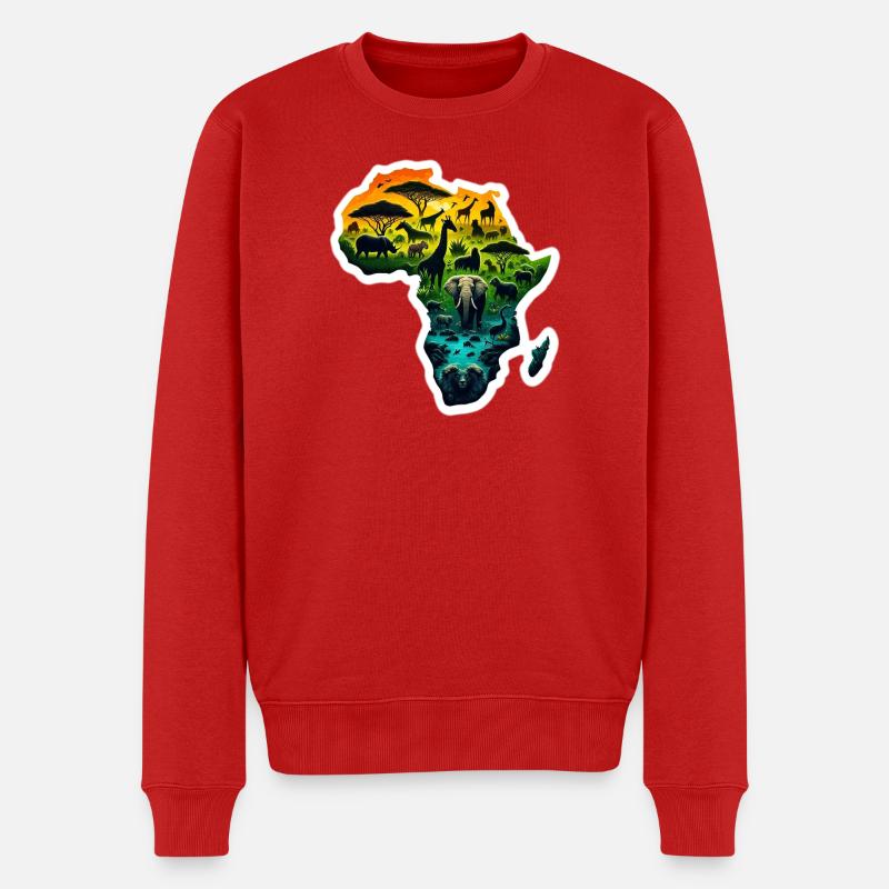 Safari Abenteuer - Männer Premium Bio Pullover - Rot