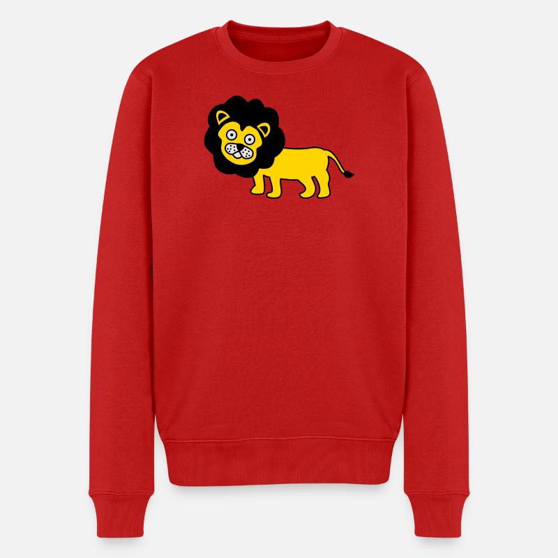 Löwe als Kinder Design - Männer Premium Bio Pullover - Rot
