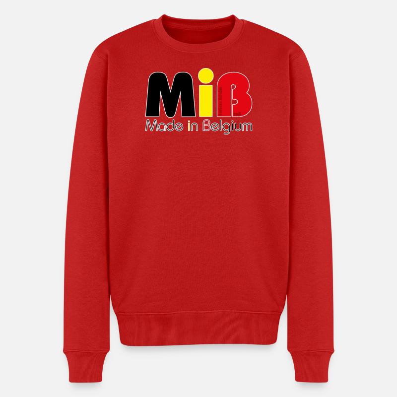 MiB Made in Belgium – Version 2018 - Männer Premium Bio Pullover - Rot