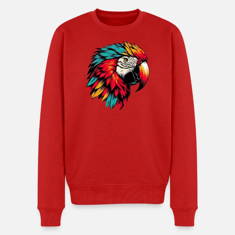 Papagei - Männer Premium Bio Pullover - Rot