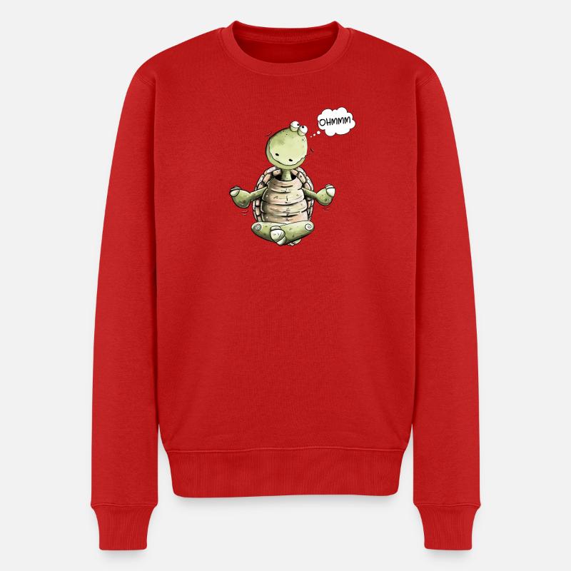 Schildkröte Yoga Ohmmm - Männer Premium Bio Pullover - Rot
