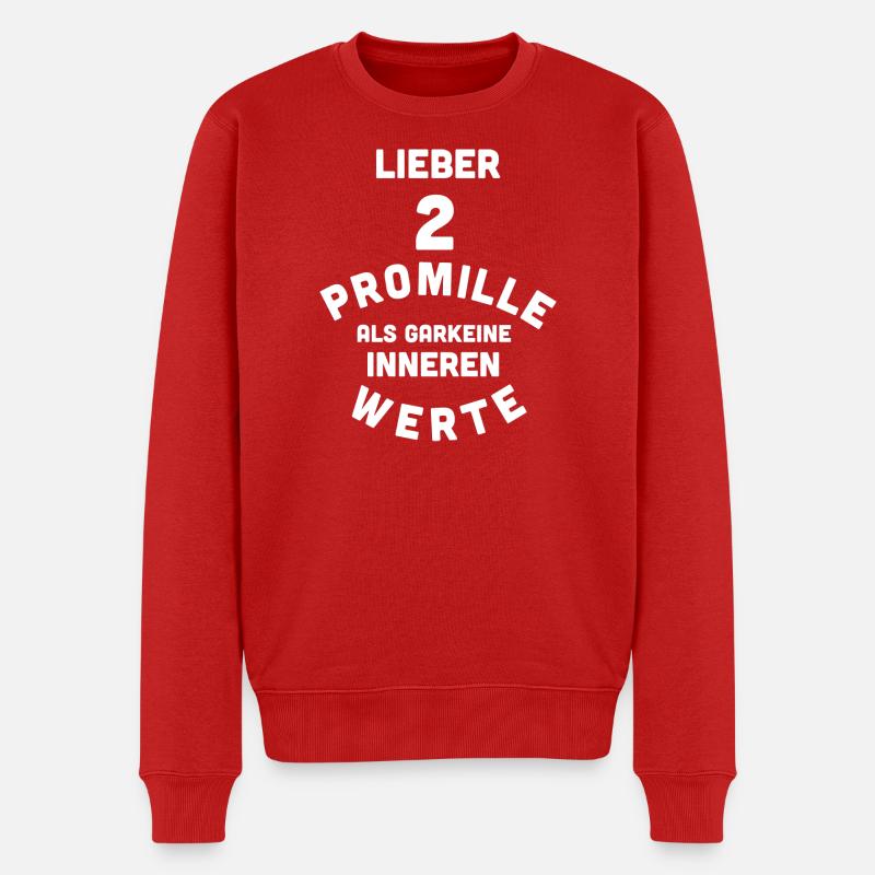 2 Promille, 0 Sorgen - Männer Premium Bio Pullover - Rot