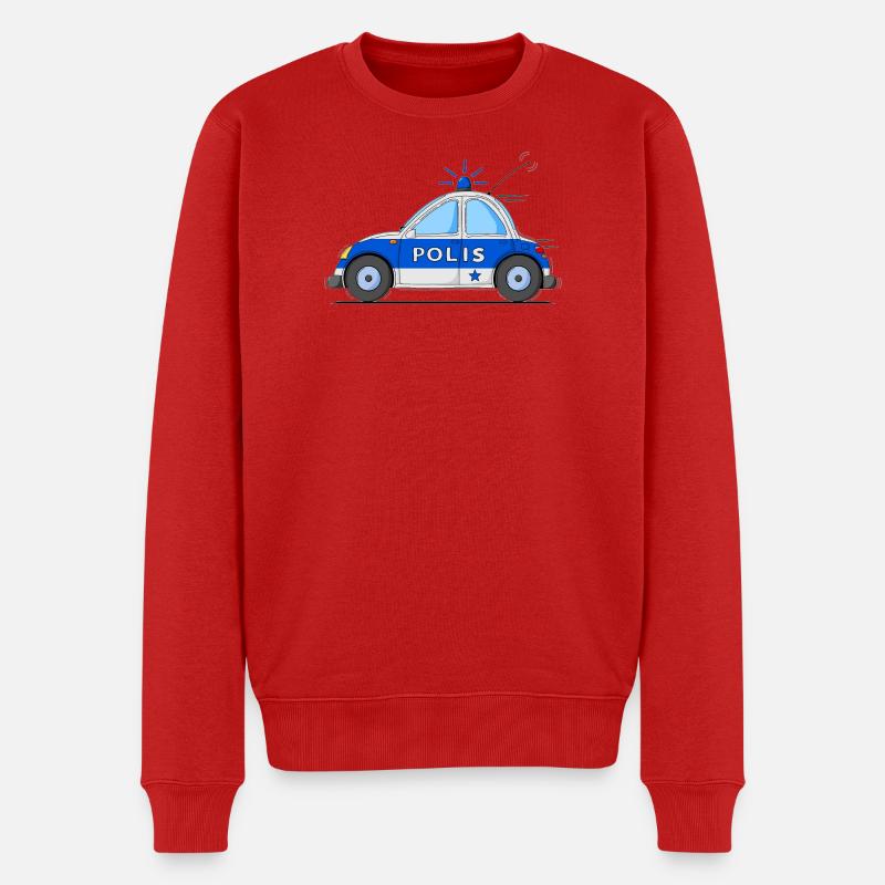 Polizeiauto Polis Blau - Männer Premium Bio Pullover - Rot