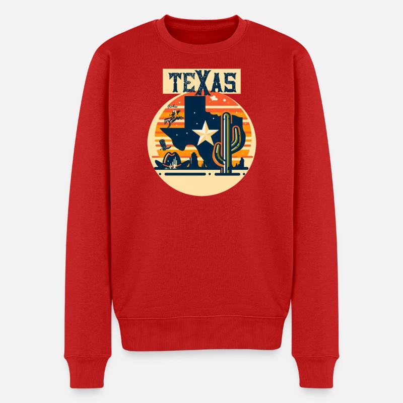 TEXAS - Männer Premium Bio Pullover - Rot