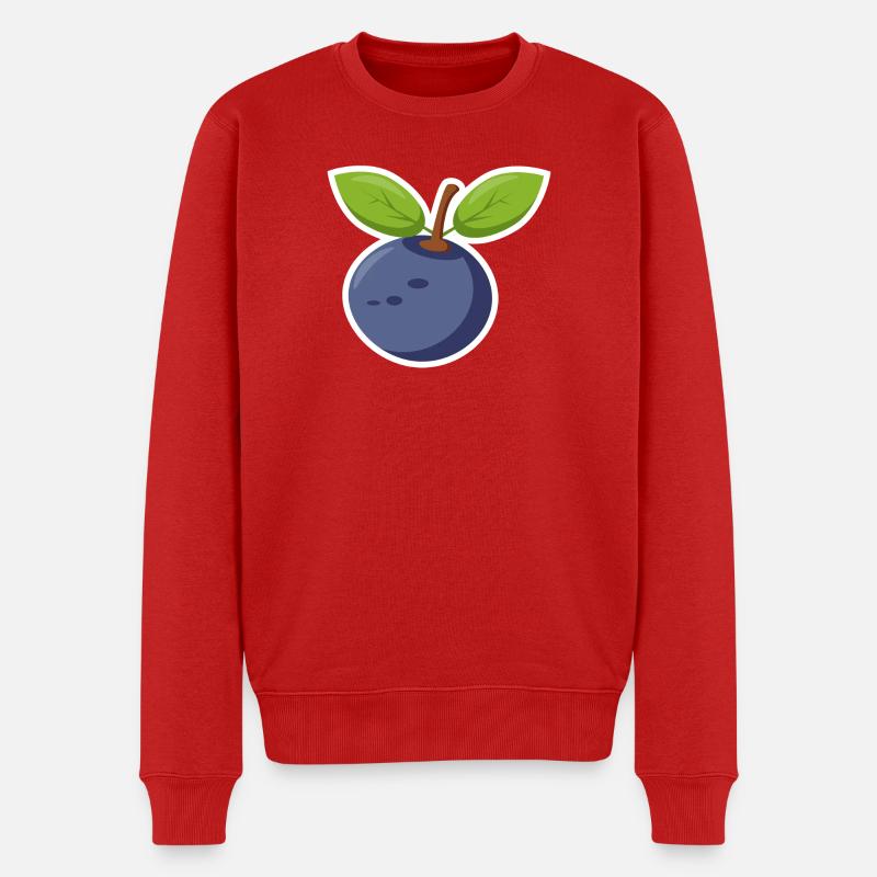Blaubeere Heidelbeere - Männer Premium Bio Pullover - Rot