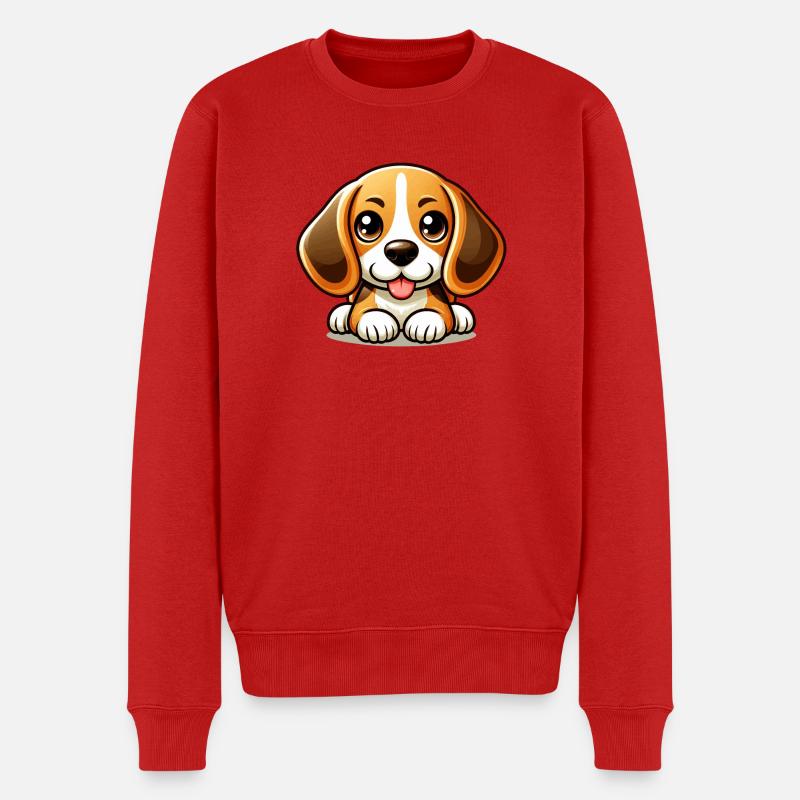 Mignon Chien Beagle - Pull Premium bio Homme - rouge