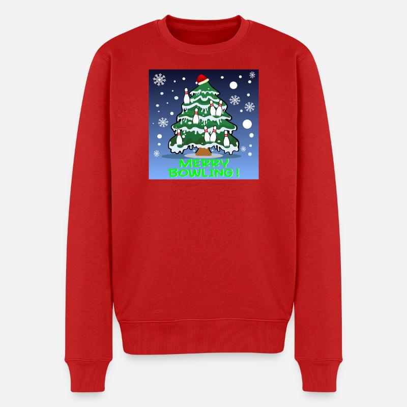 WEIHNACHTSBAUM-BOWLING - Männer Premium Bio Pullover - Rot