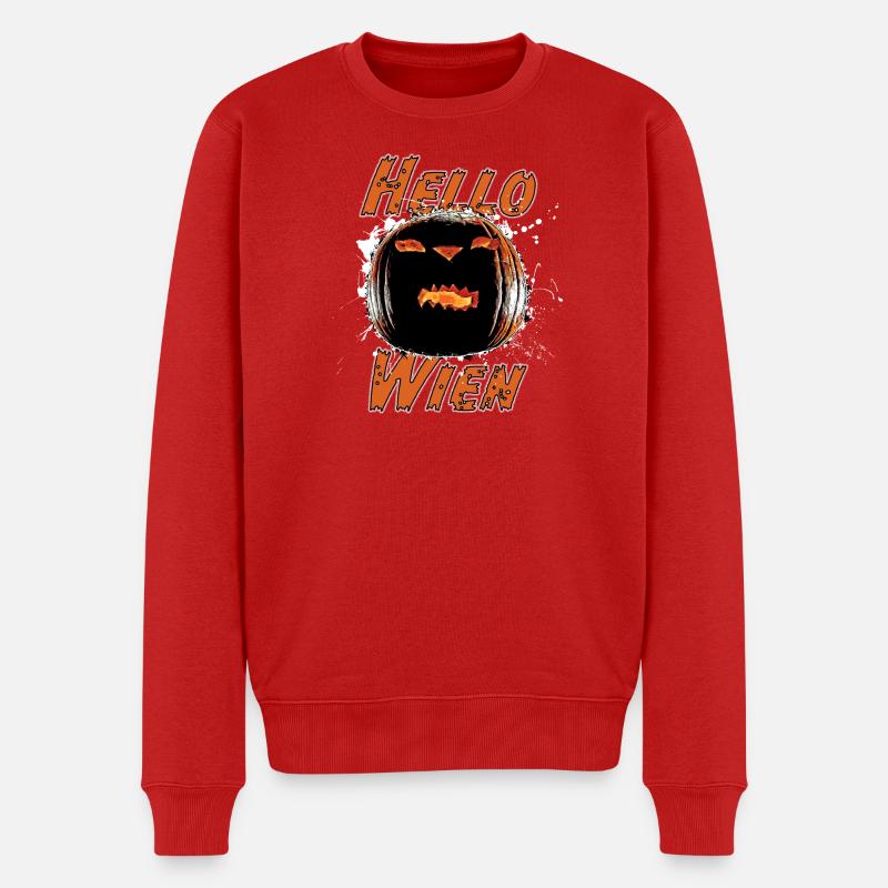 Hello Wien - Männer Premium Bio Pullover - Rot