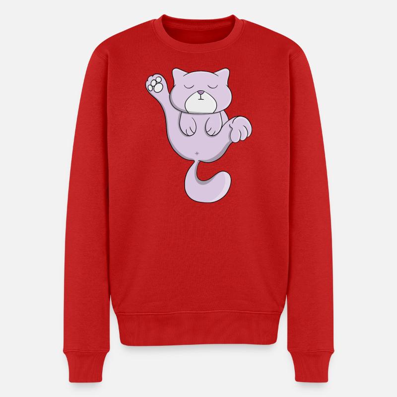 Zeit für ein Nickerchen - Männer Premium Bio Pullover - Rot