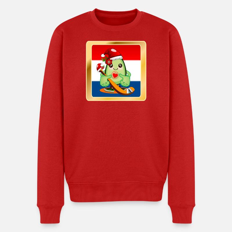 Weihnachtsgeschenke Avocado Eishockeyspieler - Männer Premium Bio Pullover - Rot