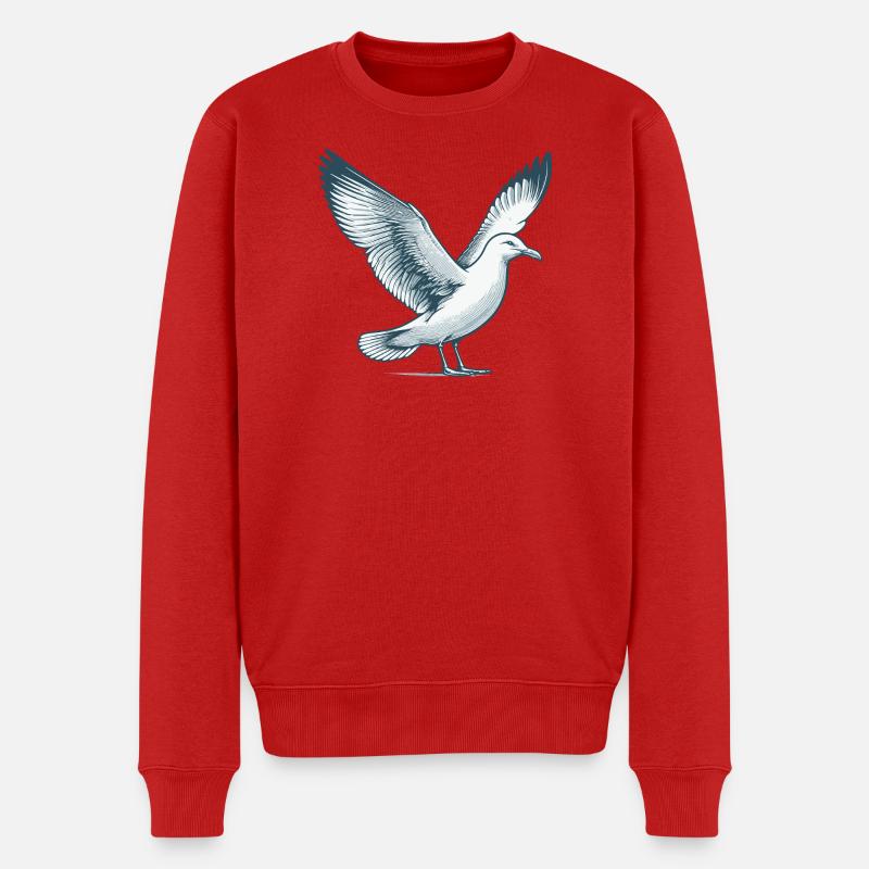 Möwe - Männer Premium Bio Pullover - Rot
