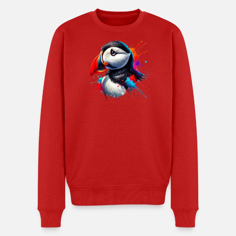 Papageitaucher - Männer Premium Bio Pullover - Rot