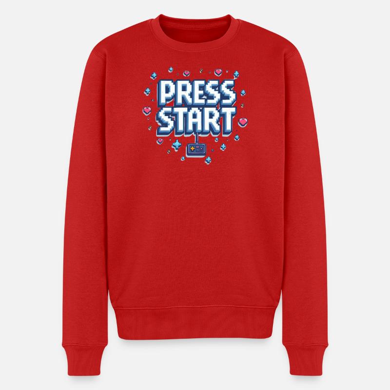 Press Start - Männer Premium Bio Pullover - Rot