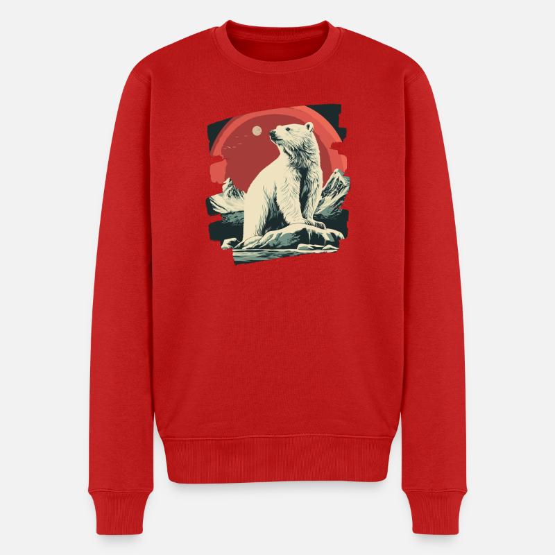 Ours glacé rétro - Pull Premium bio Homme - rouge